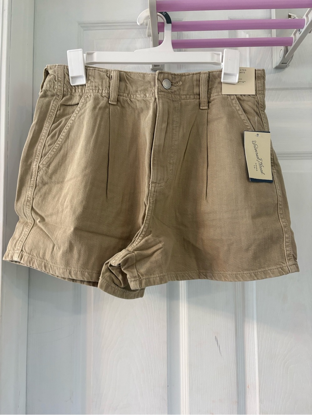 wild fable Khaki Pleated High-Rise Women's Shorts